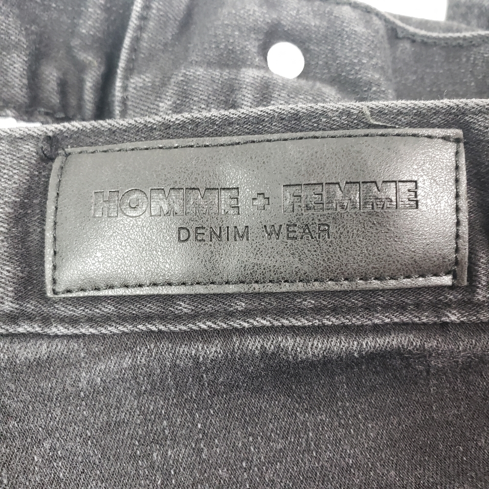 Homme + Femme Slim Fit Jeans in Black - Unisex Size 36 Waist/ 30 Inseam - Picture 10 of 12